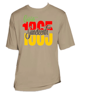 a tan t - shirt with the words, celebrate 1865 juneteeth