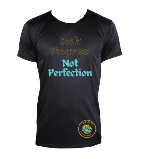 a black t - shirt that says sole progress not perfectionion