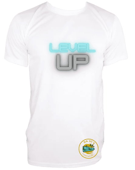 a white t - shirt with the words level up on it