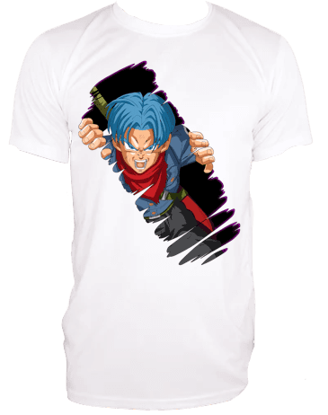 a white t - shirt with an image of trunks