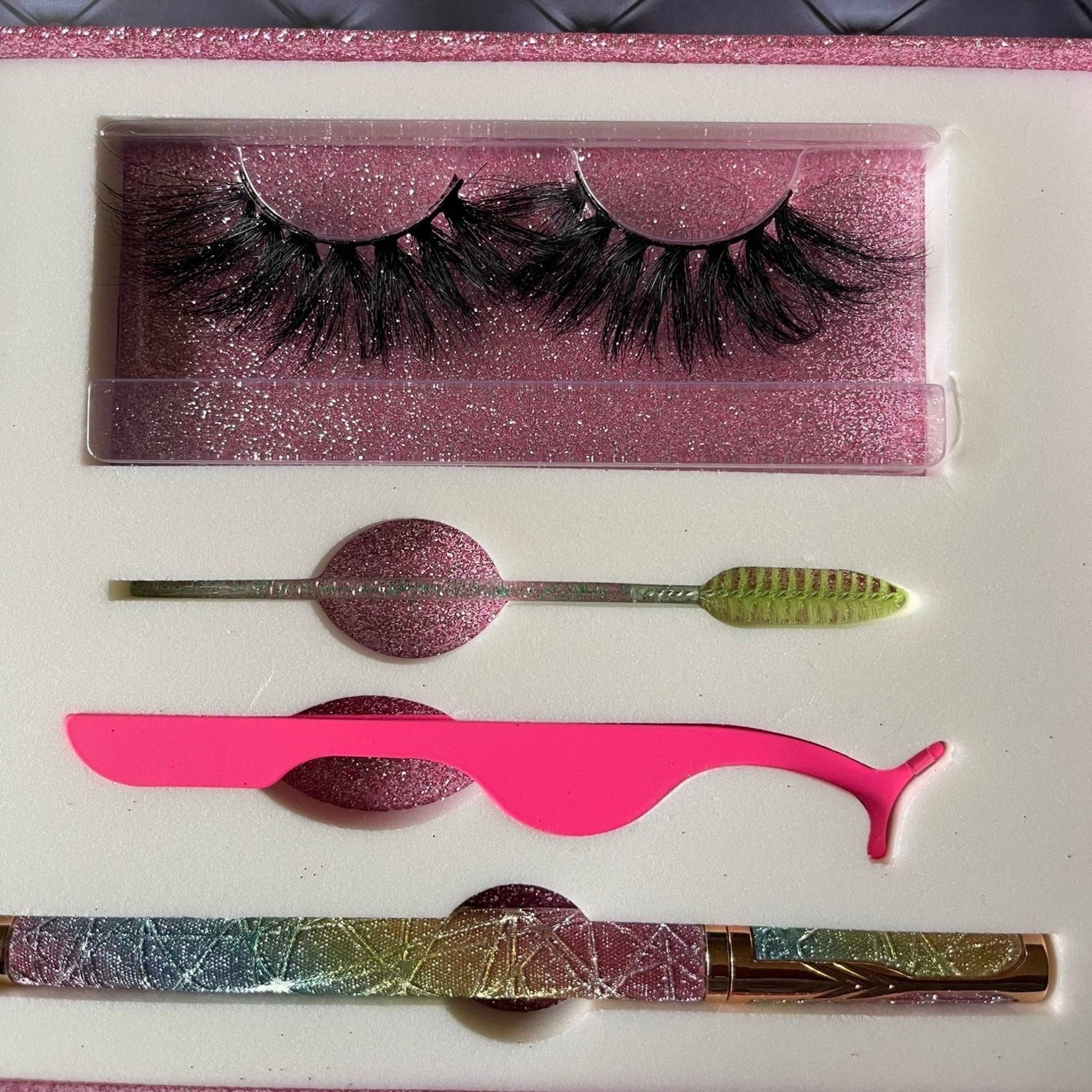 a close up of a lash box with a pair of eyelashes